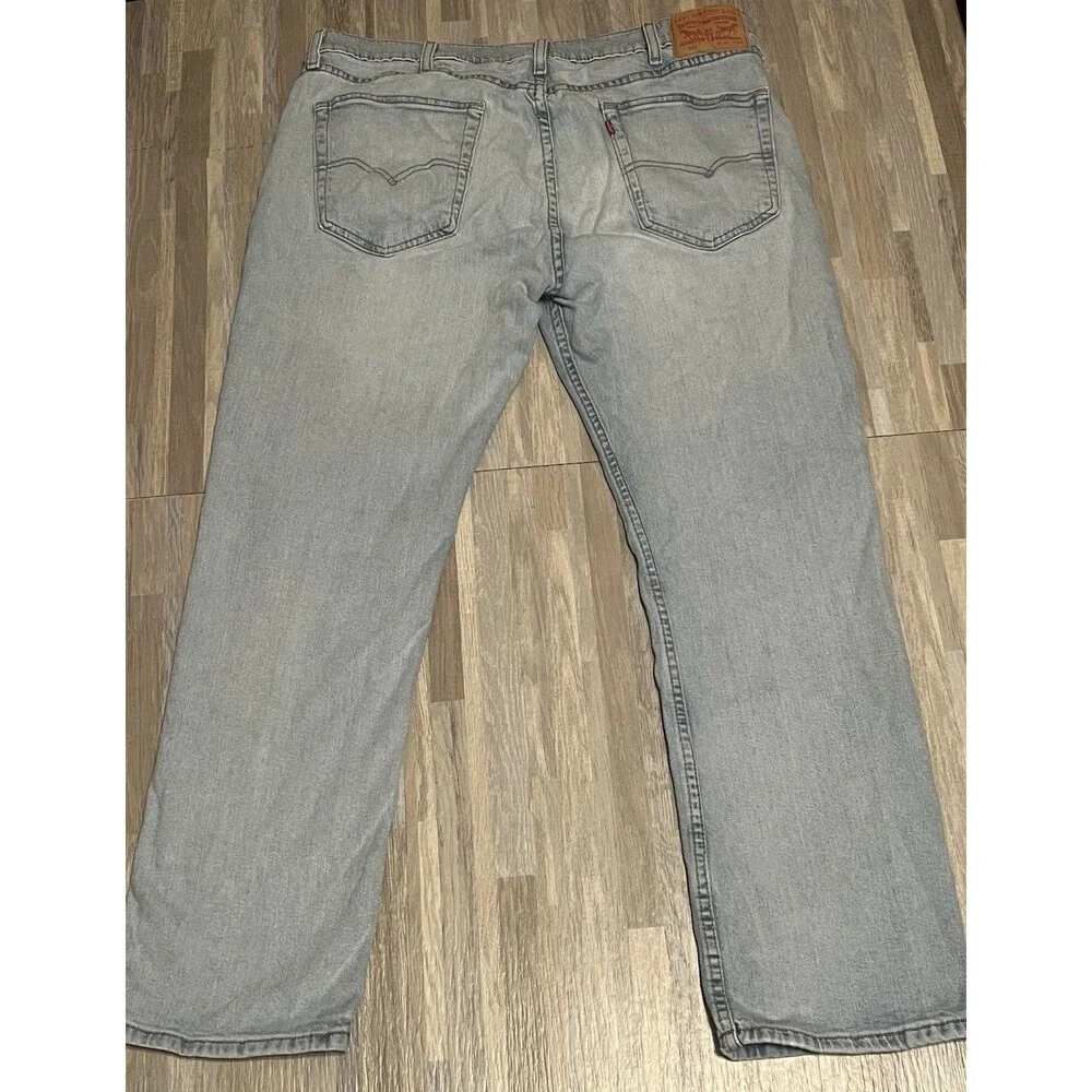 Levis 514 Jeans Mens 38x30 Light Wash Blue Straight Fit Stretch Denim Zip Fly